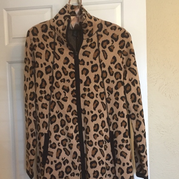 Rachel Zoe Jackets & Coats Leopard Sweater Coat By Rachel Zoe